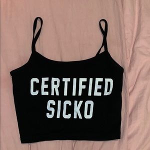 Black Logo Crop Tanktop